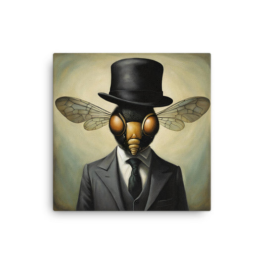 "Fly Guy With A Tie" 16″×16″ Canvas