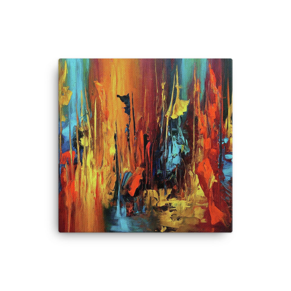 "Brushfire II" 16″×16″ Canvas