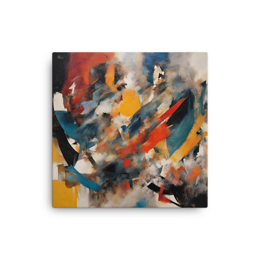 "Kuddelmuddel III" 16″×16″ Canvas