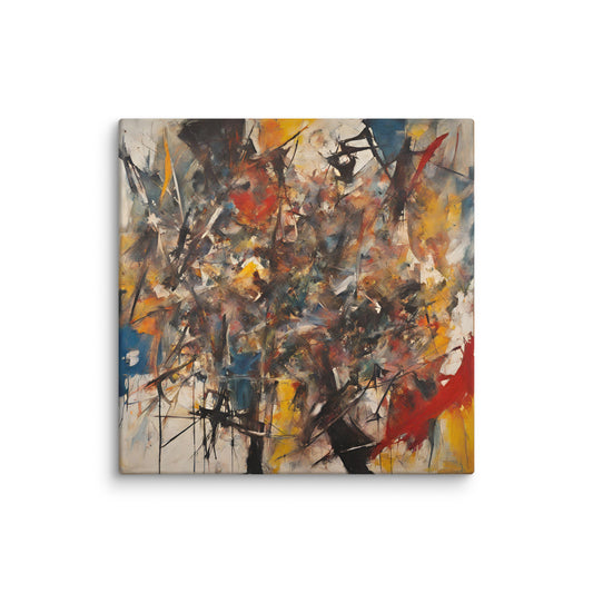 "Kuddelmuddel IV" 16″×16″ Canvas