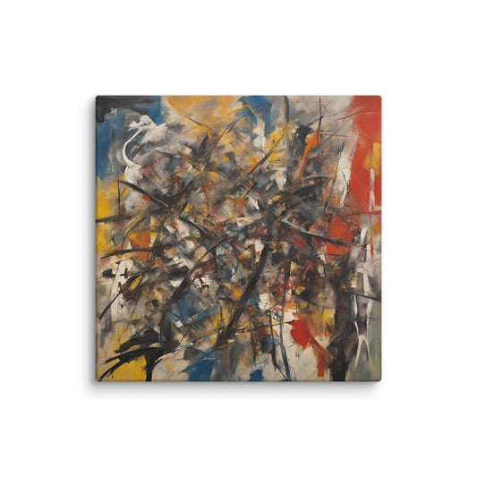 "Kuddelmuddel VIII" 16″×16″ Canvas