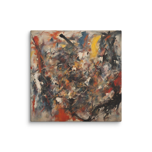 "Kuddelmuddel IX" 16″×16″ Canvas