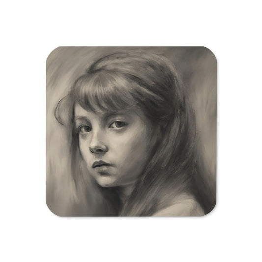 "Girl In A Light White Shirt" Cork-Back Coaster
