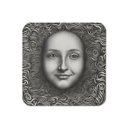 "Face Phase I" Cork-Back Coaster